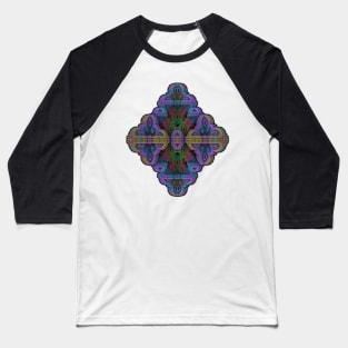 Diamond-shaped three-dimensional fractal pattern Baseball T-Shirt